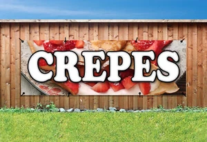 CREPES PVC Printed BANNER OUTDOOR WATERPROOF SIGN Eyelets - Picture 1 of 2