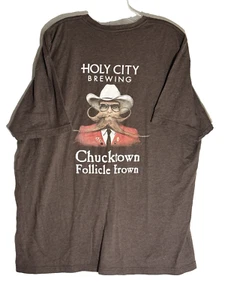 CAMISETA CHUCKTOWN HOLY CITY BREWING --MARRÓN 3X -- ¡BONITA FOTO EN LA PARTE POSTERIOR! Usado en excelente estado - Imagen 1 de 2