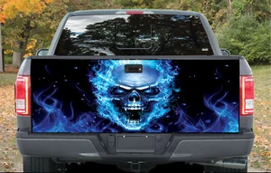 FLAMING SKULL Tailgate Wrap Vinyl Graphic Decals Stickers - Bild 1 von 2