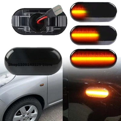 For Nissan 350Z Pathfinder Navara D40 Sequential LED Side Marker Lights Smoked Foto 1 de 4