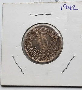 MEXICO COIN 10 Cent 1942 Km# 432 ~ Circulated Toned - Picture 1 of 2