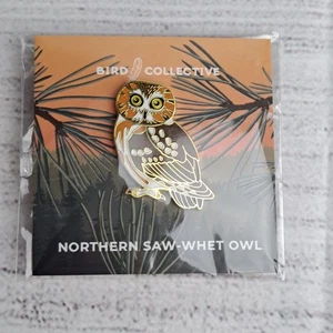 Bird Collective 2021 Northern Saw-Whet Owl Enamel Pin - Picture 1 of 8