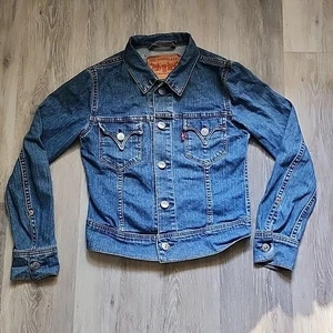 Levis Damen/Teenager Denim Button Up Trucker Jacke Blau Gr. Medium JR - Bild 1 von 12