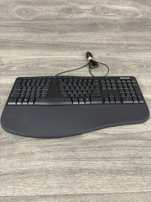 Microsoft Ergonomic Full size USB Wired Mechanical Keyboard Black Model 1878 - Image 1 of 4