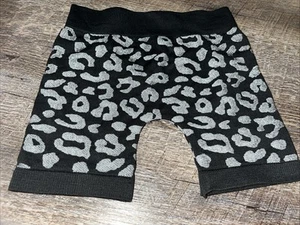 Faded glory one size 4 5 6 6X Black leopard biker shorts for under skirts Ect Gu - Picture 1 of 5