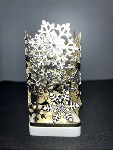 Bath & Body Works GOLD SNOWFLAKES Metal Foaming Soap Holder Sleeve Resin Base - Picture 1 of 5