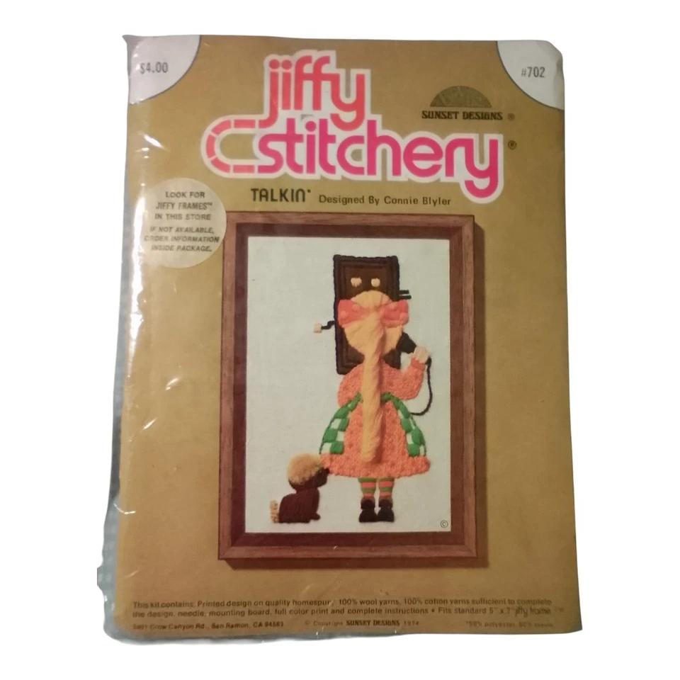 Kit de costura Jiffy vintage #702 "Talkin'" diseñado por Connie Blyler - sellado Foto 1 de 4