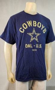 USED NFL Dallas Cowboys Football LARGE Star Graphic Print Short Slv T Shirt Top - Picture 1 of 6