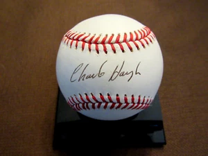 CHARLIE HOUGH TEXAS RANGERS HOF FLORIDA MARLINS SIGNED AUTO BASEBALL JSA BEAUTY - Picture 1 of 3