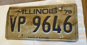 1979 Illinois License Plate - VP 9646 Land Of Lincoln - Picture 1 of 2