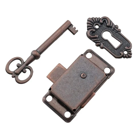 5Set Furniture Cabinet Door Lock Set with Key Drawer Wardrobe Lock Decorative Cover