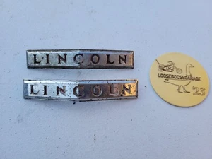 2x 42-48? Lincoln Zephyr Continental Front Hood Embem Badge Script Logo 16606 - Picture 1 of 7