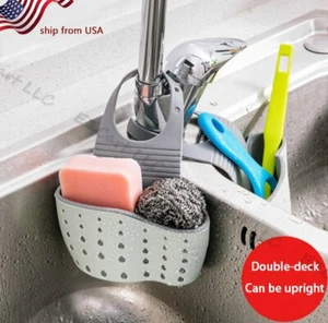 Küche Spüle Regal Tasche Geschirrtücher Regal Saugschwamm hängend Abfluss Halter - Bild 1 von 3