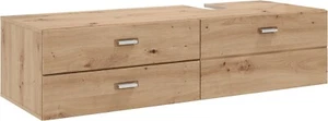 trendteam Waschbeckenunterschrank Unterschrank Eiche - Badezimmer Geo 140x35x53 - Bild 1 von 3