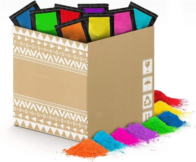Polvere Colorata Holi - Pack di Polvere Holi - 80 Sacchetti di 100 g - 8 kg MIST - Immagine 1 di 4