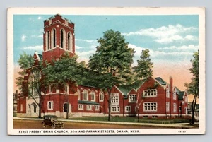 Postcard First Presbyterian Church, 34th And Farnam Streets Omaha Nebraska c1920 - Bild 1 von 2