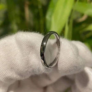 Low/Thin Dome Wedding Band, Comfort Fit Titanium Ring, 2.5mm, Polished - Picture 1 of 7