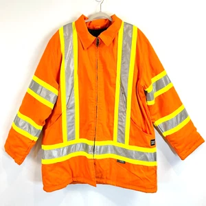 Touch Duck Hi Vis Safety Jacket Heavy Duty Reflective Tape Orange 2XL Quilted - Picture 1 of 16
