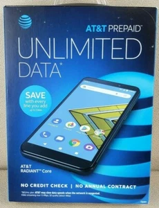 AT&T Prepaid AT&T RADIANT Core 16GB Prepaid Smartphone 5.5" Dark Grey SEALED - Picture 1 of 12