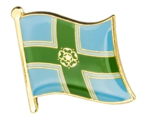Derbyshire : County Flag Enamel Lapel Pin Badge - FREE UK POST - Picture 1 of 4