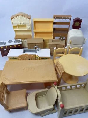 Calico Critters of Cloverleaf Corners Yellow Kitchen Lot Etc Set EPOCH - Image 1 of 4