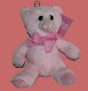Burton + Burton Pink Teddy Bear w/pink Ribbon Bow 8” Stuffed Animal Plush - Picture 1 of 8