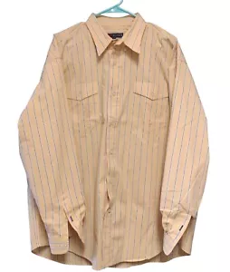 Camicia ROPER uomo XL con bottoni manica lunga a quadri giallo blu righe rodeo cowboy - Foto 1 di 9