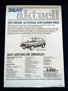 Seat Fura GL Prospekt Blatt ca. 1985 - Picture 1 of 1