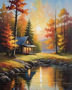 Amazing Bob Ross Style Art Print | Limited Edition Signed Landscape Artwork - Bild 1 von 4