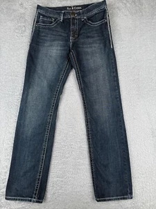 Axe & Crown Jeans Mens 33 Blue Denim Slim Straight Embroidered Cotton 33x32 - Picture 1 of 15