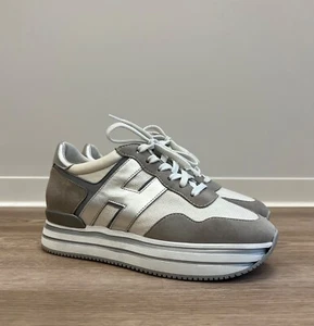 Hogan Platform Suede Gray Sneakers - Picture 1 of 12