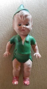 VINTAGE BABY SQUEEZE TOY/DOLL~TEN (10) INCHES~PETER PAN~DISNEY~EARLY 1950s~L@@K! - Picture 1 of 8