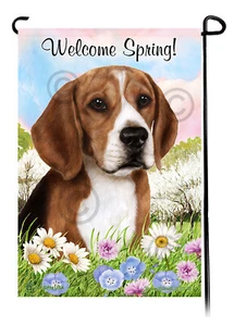 Welcome Spring Garden Flag - Beagle - Picture 1 of 1