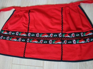 Vintage German Child Kid Kitchen Cotton Half Apron – Christmas decorated - Picture 1 of 7