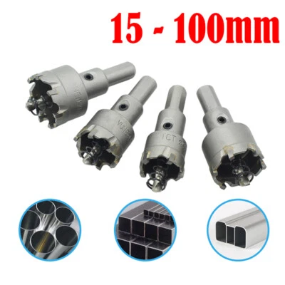 Lochsäge Hartmetall Bohrkrone Kreisschneider für Edelstahl 15mm-100mm Bohrer - Bild 1 von 4