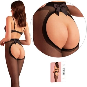 FIORE CUTE DREAM Tights Po Open Bow Black Po Free Lingerie 20Den - Picture 1 of 9