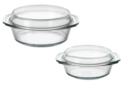 MIKROWELLENGESCHIRR GLAS mit Deckel +300° Frischhaltedose Brot Backform Schüssel - Bild 1 von 4