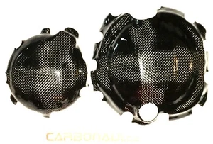 KAWASAKI ZZR1400 ZX14R 2x CARBON KUPPLUNGSDECKEL LIMADECKEL STAHL & ARAMID verst - Picture 1 of 2