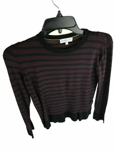 [WAREHOUSE] Brand Kid's Boys Sweater Striped Maroon / Blue.  US 8 / UK 12 - Picture 1 of 4