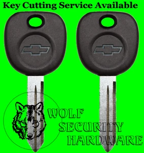 Lot of Two (2) Chevy Bowtie Logo Uncut Key Blank Black Plastic Head *We Can Cut* - Picture 1 of 2