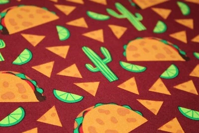 TACO TUESDAY Fabric Fat Quarter FQ COTTON FUN Foodie {Cinco de Mayo} Print Food - Image 1 of 4