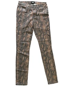 Paige Hoxton Jeans Damen Gr. 28 Ultra Skinny beschichtet braun Schlangenhaut Urlaub - Bild 1 von 13