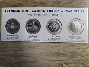 Franklin Mint 4 Proof Like Gaming Tokens 1968 Series Group 12 - Picture 1 of 10