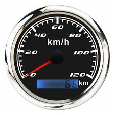 Produktbild - 85mm Analog LED Motorrad GPS Tachometer 0-120km/h Digital LCD Kilometerzähler