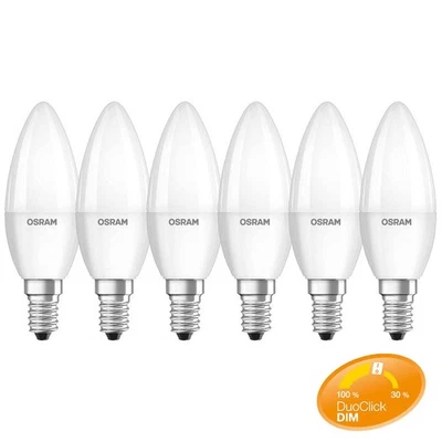 6 x Osram LED Kerze 5,5W = 40W E14 matt Duo Click Dim Schalter DIMMBAR - UVP 53€ - Bild 1 von 4