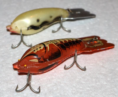 ARBOGAST MUD BUG DE COLECCIÓN - ENORME TAMAÑO ALMIZCLADO 4 1/4" - LOTE DE 2 - SONAJEROS - COLORES RAROS Foto 1 de 4