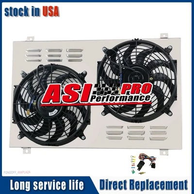 Radiator Shroud+2x12" Electric Fans+Relay Fit 1977~1982 CHEVROLET CORVETTE 5.7L - Image 1 of 4