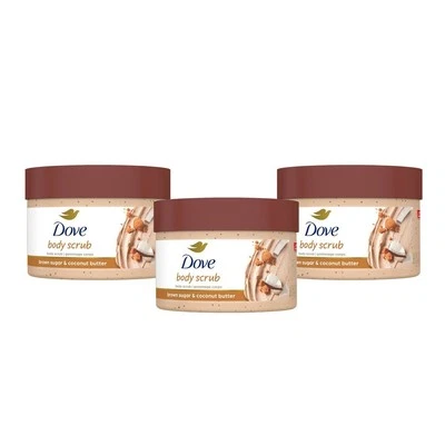 Dove Exfoliating Body Scrub Brown Sugar & Coconut Butter 10.5 oz Lot Of 3 - Image 1 of 4