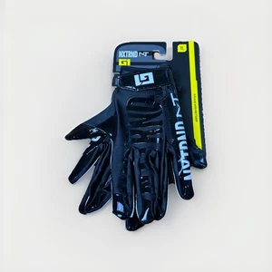 Guantes de fútbol americano profesional Nxtrnd G1, guantes receptores adhesivos para jóvenes negros/pro juveniles L - Imagen 1 de 3