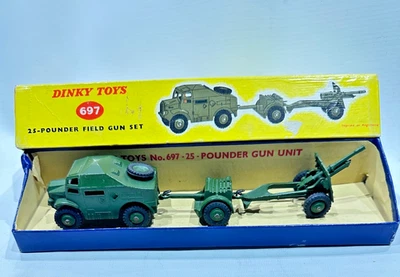 DINKY TOYS 697 25 POUNDER FIELD GUN SET NEAR MINT original boxed - Image 1 of 4